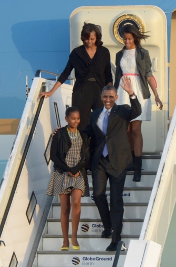 Michelle Obama und die beiden Töchter werden ihren Vater ...