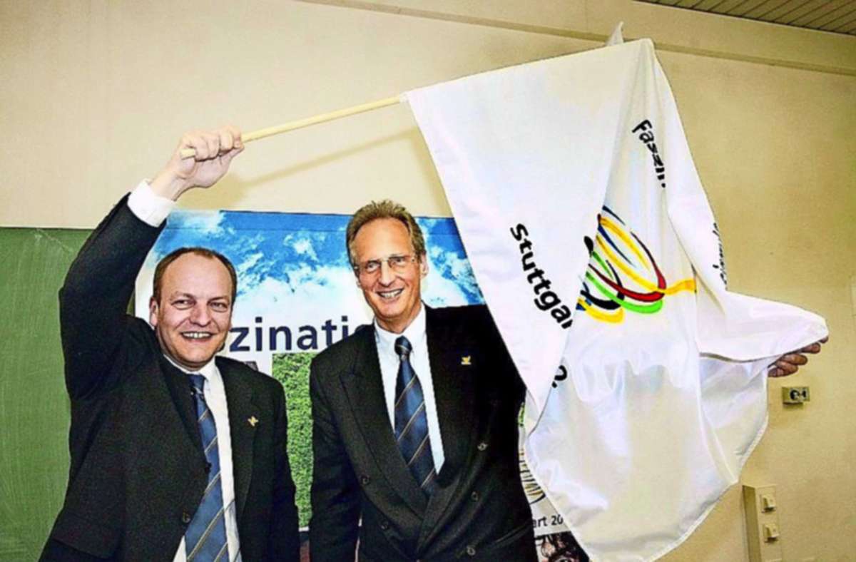 Da waren OB Wolfgang Schuster (re.) und Bewerbungschef Raimund Gründler noch frohgemut, dass Stuttgart Olympia 2012 bekäme.