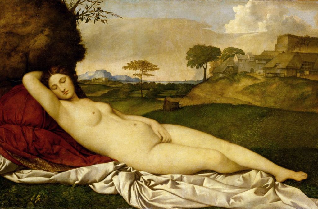 Blickfang Erotik im 16. Jahrhundert: Die „Schlummernde Venus“ (um 1508/10) von Giorgione/Tizian ist allen Blicken preisgegeben.