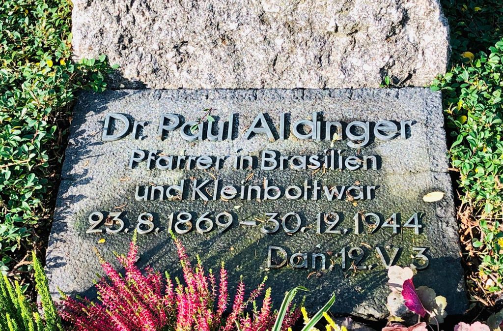 Paul Aldingers Grab auf dem alten Heutingsheimer Friedhof.