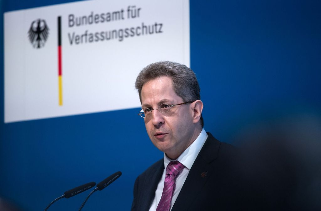 Hans Georg-Maaßen, Präsident des Inlandgeheimdienstes, beim Verfassungsschutz-Symposium am Montag in Berlin. Foto: dpa
