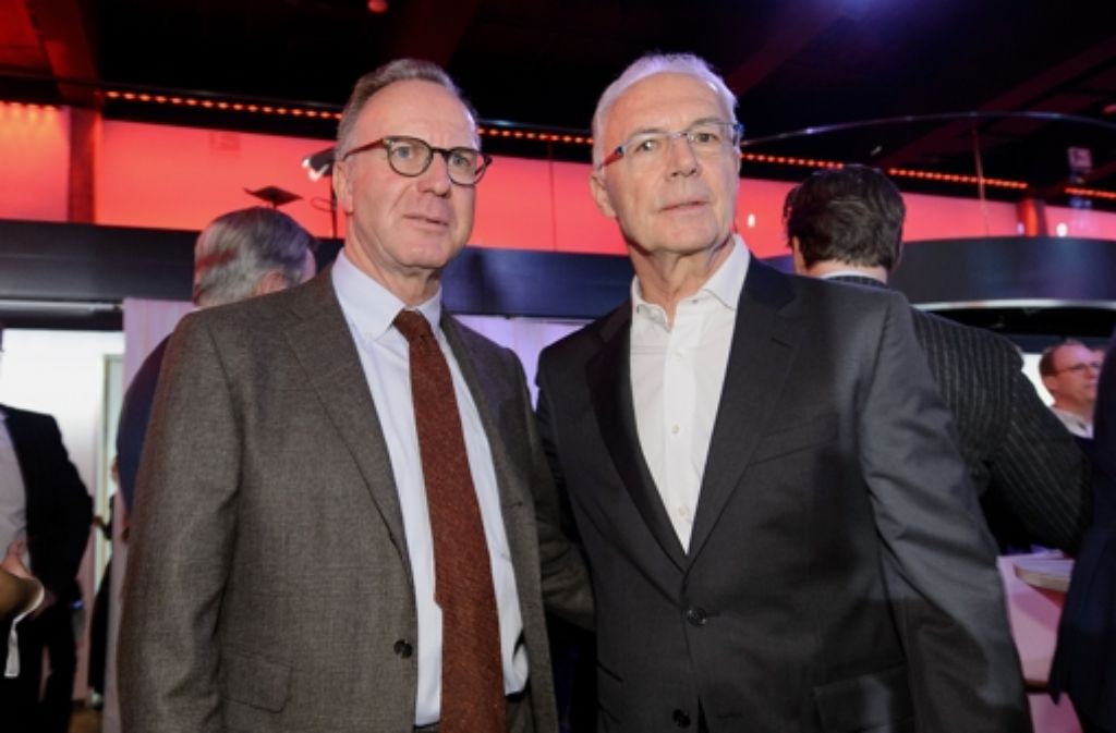 Karl-Heinz Rummenigge (links) und Franz Beckenbauer beim DFL-Neujahrsempfang.