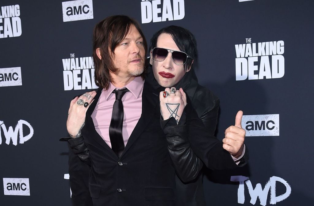 Sänger Marilyn Manson war zu Gast bei der Premiere von „The Walking Dead“.