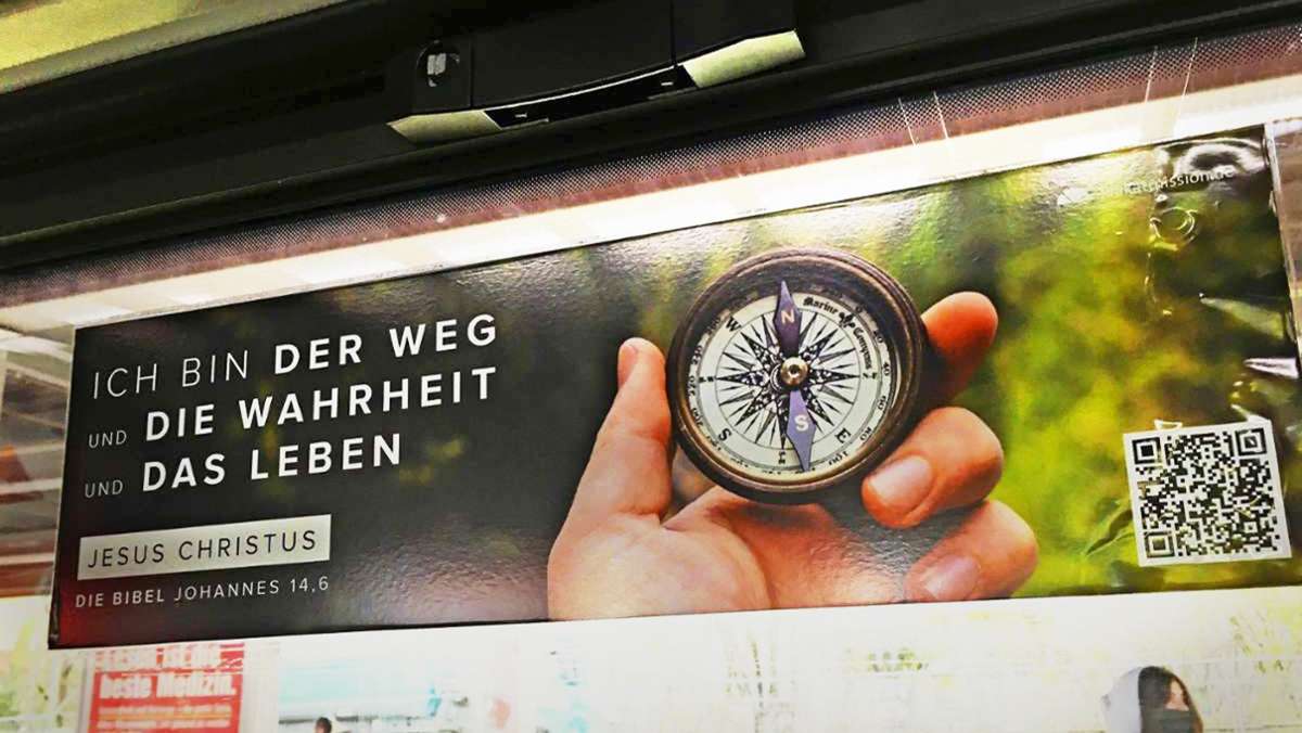 S-Bahn in Stuttgart: Skurriler Streit über religiöse Werbung in der S-Bahn