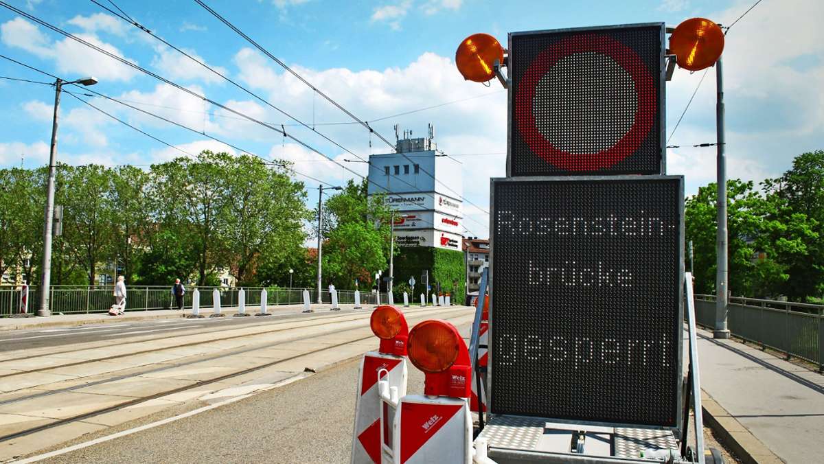 Rosensteinbrücke in Stuttgart komplett gesperrt: So fahren momentan die Busse