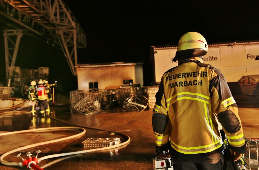Sie entdeckten das Feuer auf dem Firmengelände der Ölmühle in Marbach.