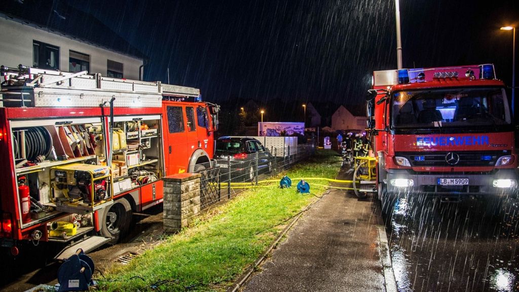 Kreis Ludwigsburg: Starkregen sorgt für Überschwemmungen