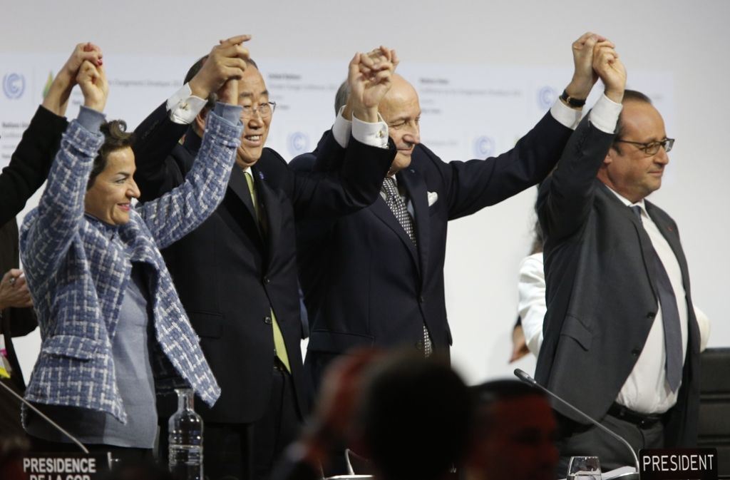 Am Ende des Pariser Klimagipfels war der Jubel groß. Foto: AFP