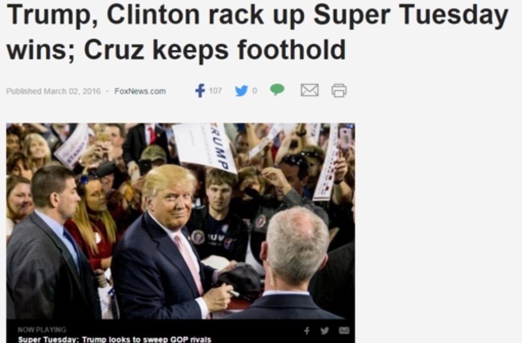 „Das spannendere Rennen bieten die Republikaner,“ meint „Fox News“ und meint damit Ted Cruz, der die Wähler dazu aufgerufen hat, sich mit ihm gegen Donald Trump zu verbünden. „Fox News“ schreibt: „Cruz hatte definitiv die bessere Nacht.“ Donald Trump hingegen sei allerdings näher an einer Nominierung als jemals zuvor und sei bereit, gegen Hillary Clinton anzutreten.
