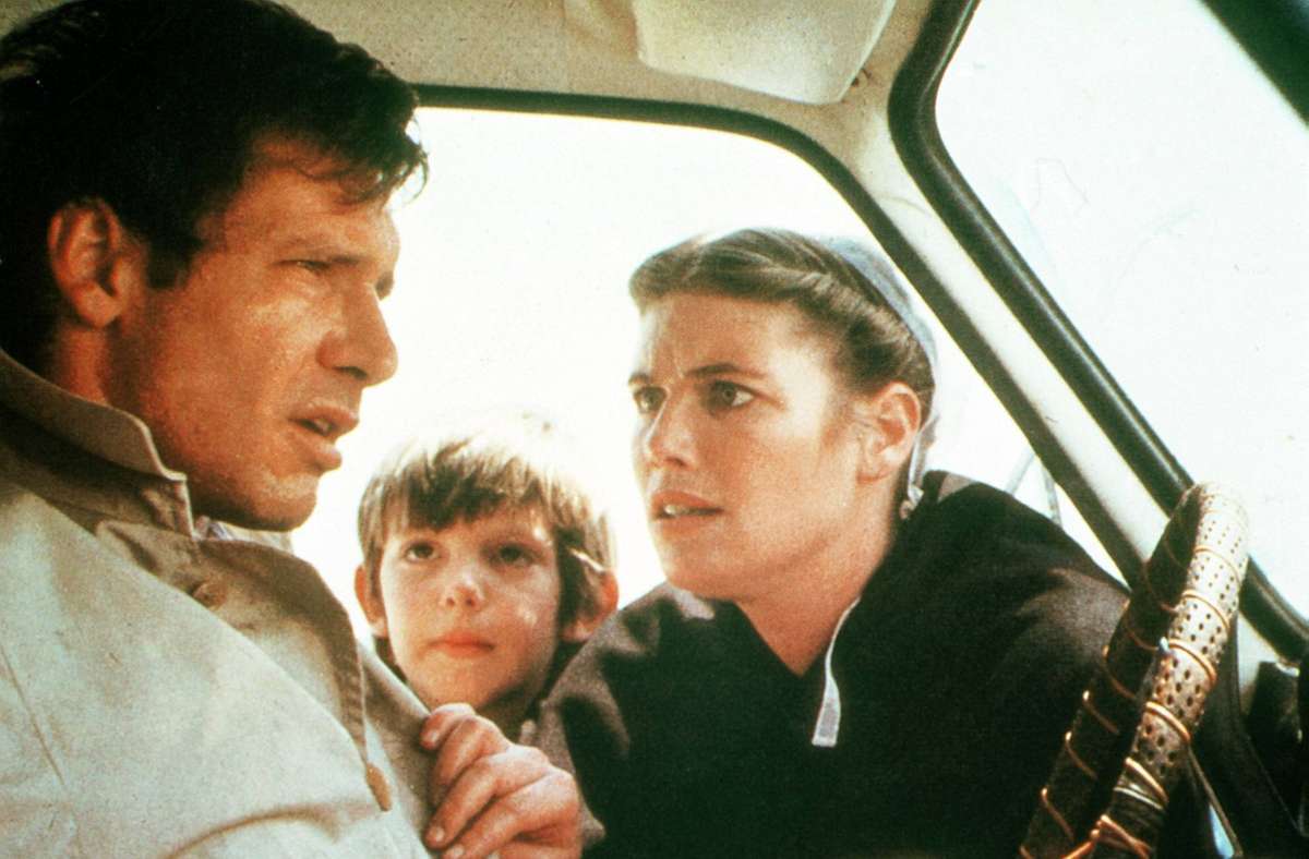 Harrison Ford in „Der einzige Zeuge“ (Peter Weir, 1985): Harrison Ford mit Kelly McGillis und Lukas Haas