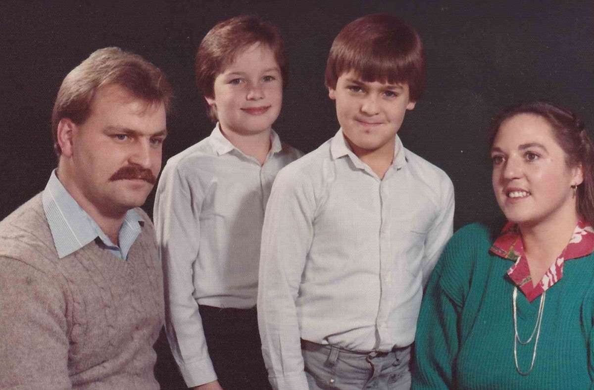 Die Lohmüllers 1985: Jürgen, Michael, Stefan und Judith (von links)