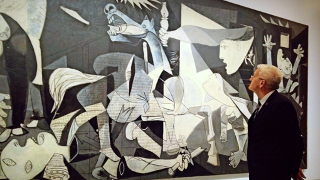  Baden-Württembergs Ministerpräsident Winfried Kretschmann besucht Spanien. Auf dem Programm stand bei der Reise auch eine Besuch bei Pablo Picassos „Guernica“ dem während Kriegszeiten entstandenen Monumentalwerk. 