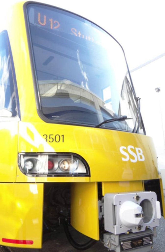 Die neue Stadtbahn der SSB auf der InnoTrans 2012 in Berlin.