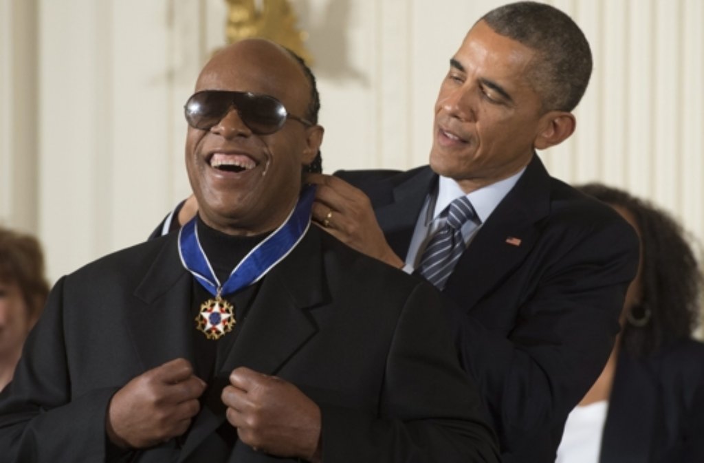 US-Präsident Barack Obama und Soullegende Stevie Wonder