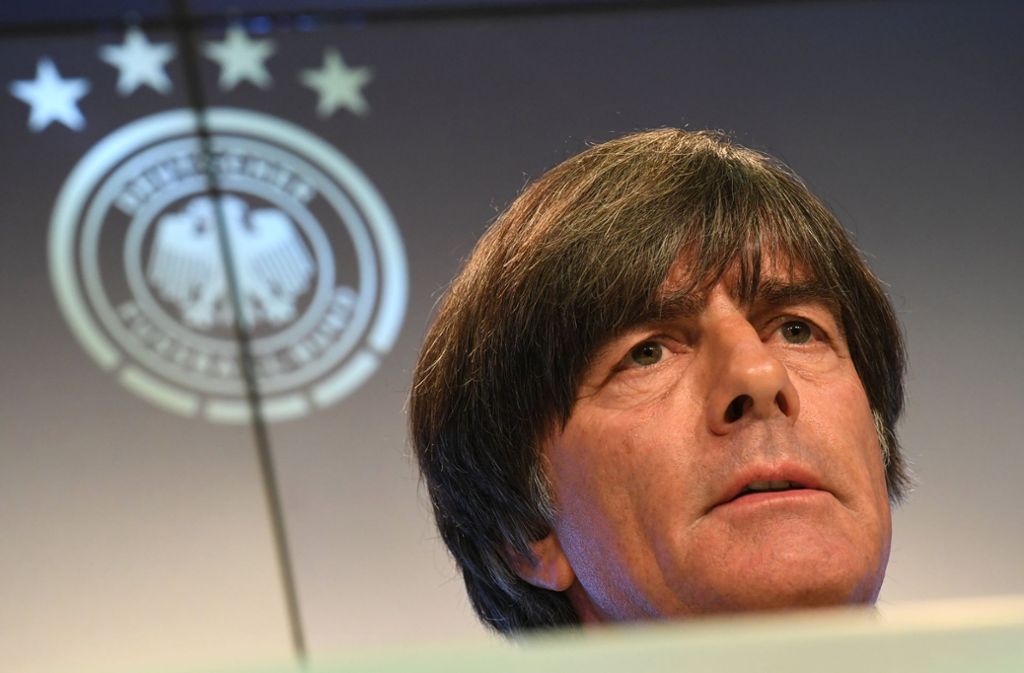 Bundestrainer Joachim Löw bei der Pressekonferenz des DFB in München Foto: dpa