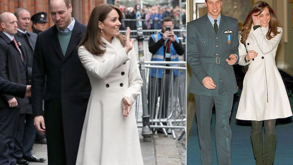  Für ihren Besuch in Irland holt Herzogin Kate ein Teil mit viel Geschichte aus dem Schrank. Als sie diesen Mantel das erste Mal trug, schrieb man das Jahr 2008 und sie hieß noch Kate Middleton. 
