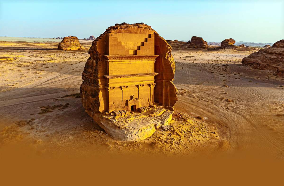 Die Ruhestätte von Qasr Al-Farid ist das berühmteste von rund 100 Monumentalgräbern in der Nabatäer-Stadt Hegra.