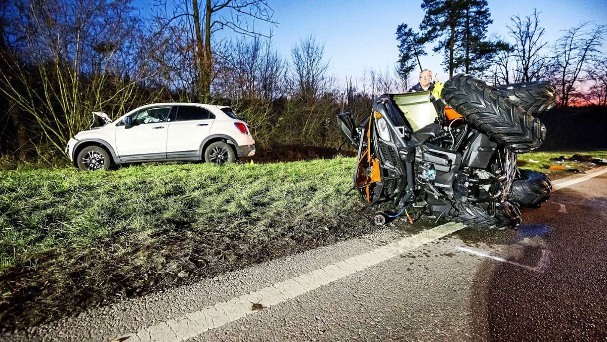 Unfall auf der L1115 bei Großbottwar: Quad-Fahrer verunglückt tödlich