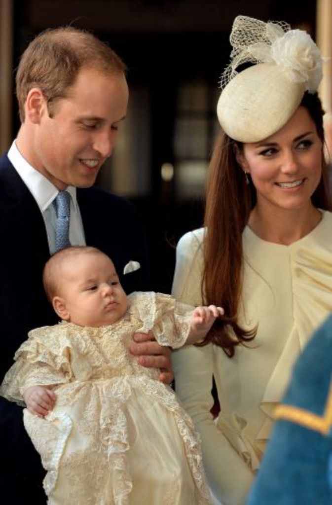 Prinz William und Herzogin Kate mit ihrem Sohn, Prinz George.