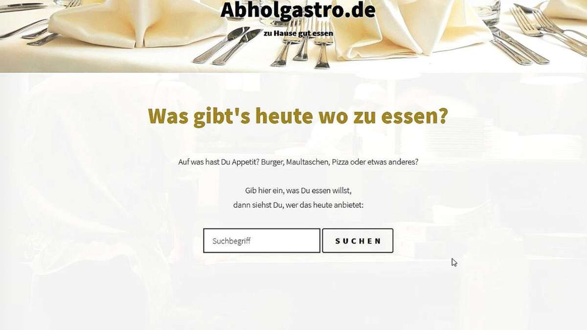  Eine Internetagentur aus Weinstadt hat ein Abholportal für die heimische Gastronomie entwickelt. In die Suchfunktion kann man einfach das gewünschte Gericht eingeben. 