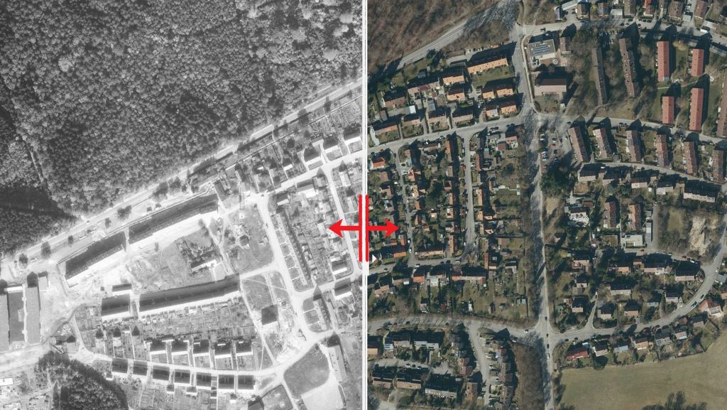 Stuttgart von oben – ein Blick auf Büsnau: Die selbst gebaute Siedlung