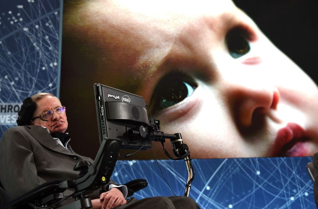 Futurologie: Stephen Hawking bei der Präsentation von „Breakthrough Starshot“ am 12. April 2016 in New York.