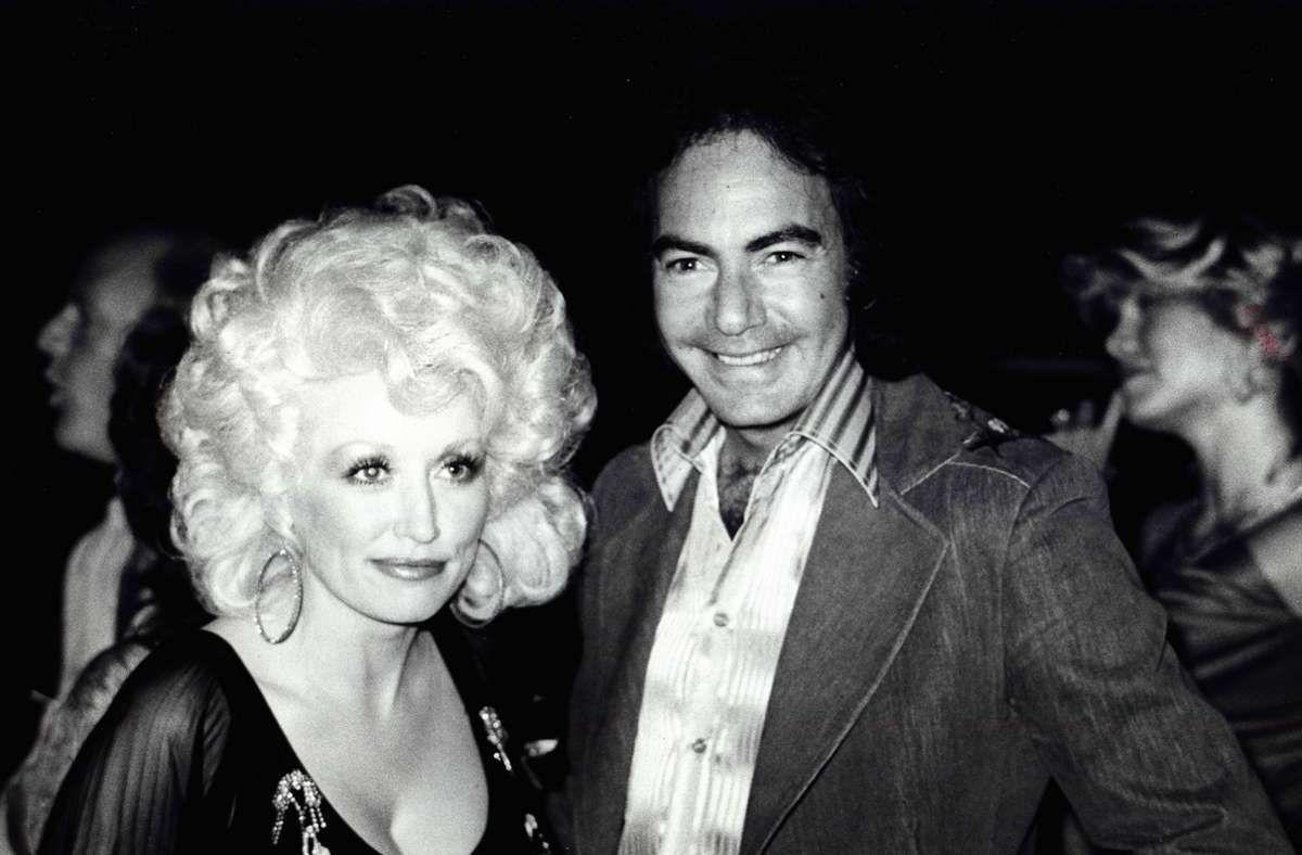 Neil Diamond 1979 mit der Country-Ikone Dolly Parton.
