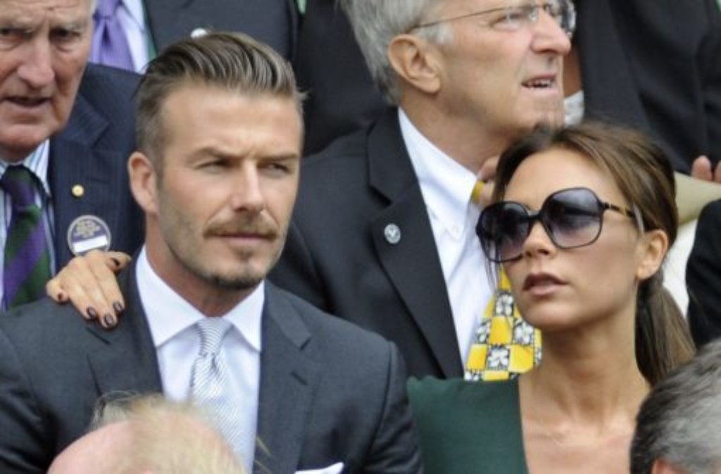 David Beckham und seine Frau Victoria in Wimbledon.