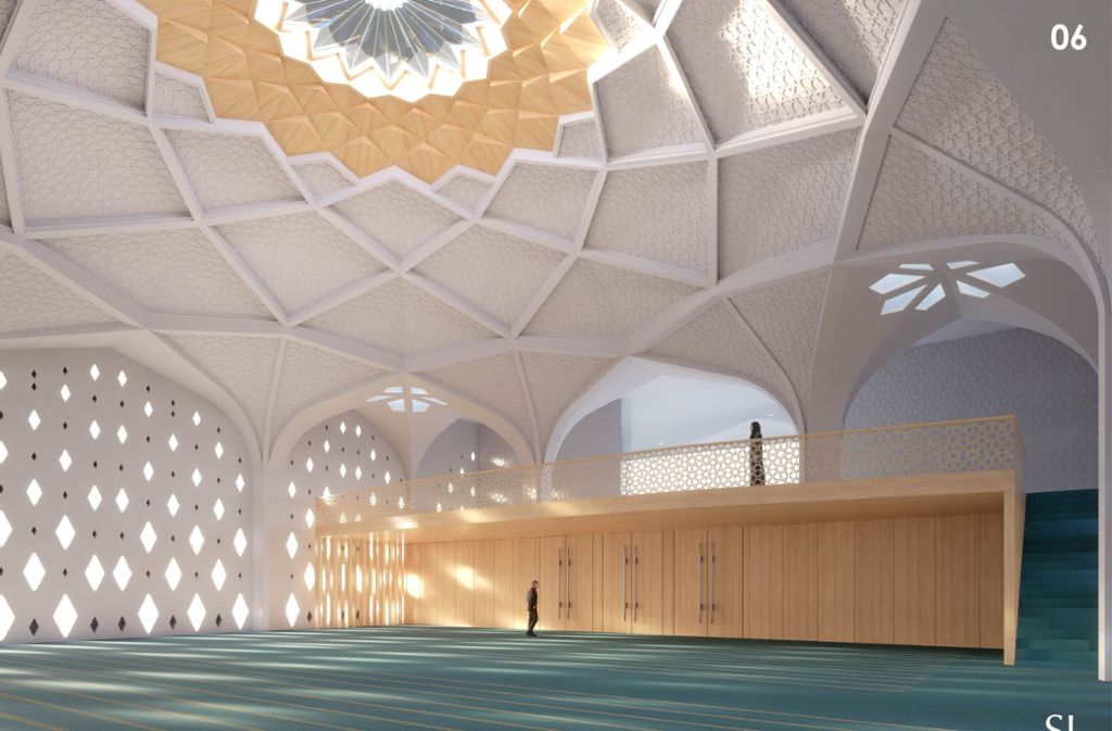 So soll der Gebetsraum des Moschee-Neubaus in Feuerbach aussehen.