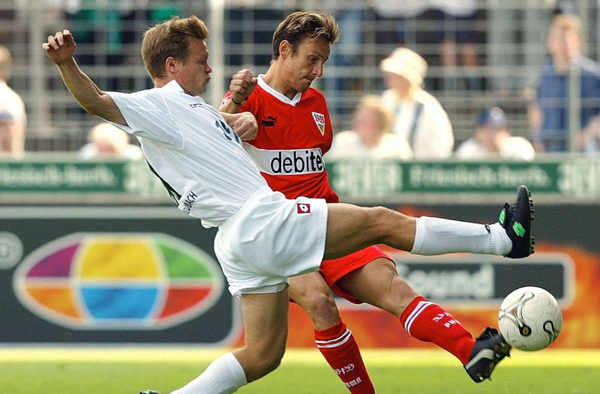 Viele Jahre teilte sich Heiko Gerber (hinten) die Linksverteidigerposition mit Bradley Carnell. Von 1999 bis 2007 war Gerber den Stuttgartern treu und holte sich mit dem Verein in seinem letzten Jahr den Meistertitel.