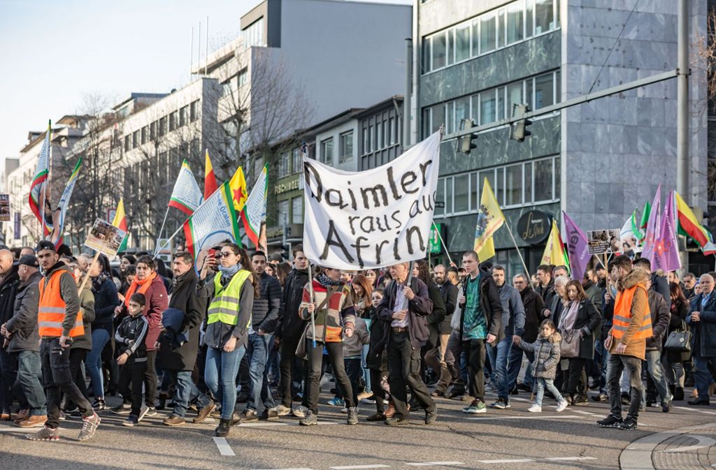 Laut Polizei lief die Demonstration in Stuttgart ...