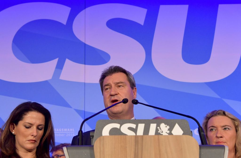 Verluste für Markus Söder und seine Partei die CSU bei der Wahl in Bayern.