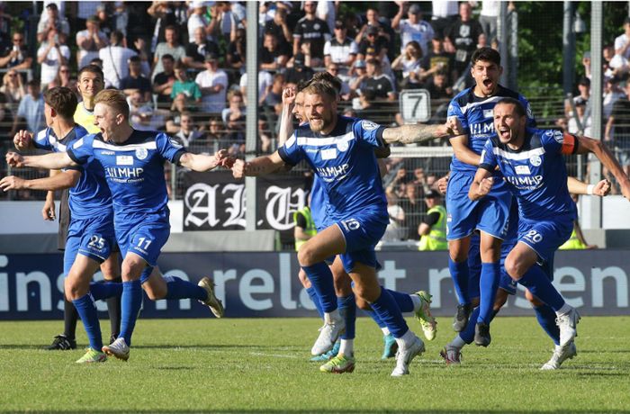 WFV-Pokal-Finale gegen SSV Ulm 1846: Die Stuttgarter Kickers  triumphieren im Elfmeterkrimi