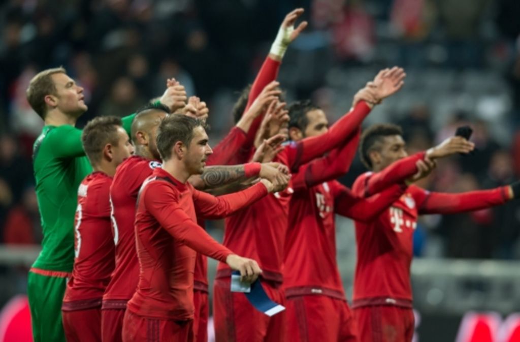 Bayern München feiert den Einzug ins Achtelfinale der Champions League. Foto: dpa