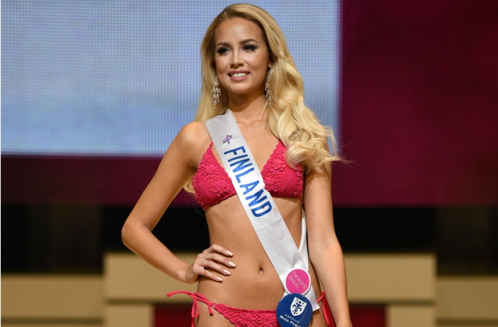 Wird sie Miss International werden? Die 22-jährige blonde Schönheit Emilia Seppanen tritt an diesem Donnerstagabend für Finnland in Tokio an.