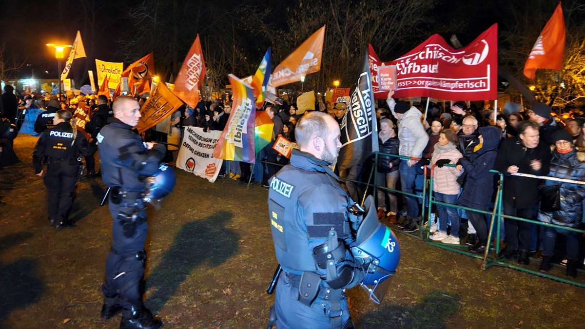 Parteichefin Weidel in Bretten: AfD-Fans und Gegner prallen aufeinander