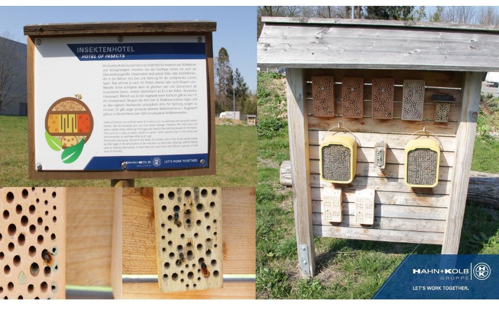 Auch mit einem Bienenhotel hilft der Werkzeughersteller die Vielfalt der Insekten zu bewahren.