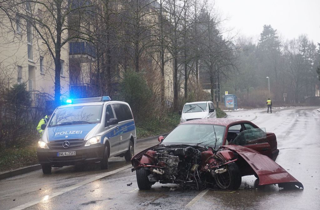 Der Unfallort in der Jebenhäuser Straße in Göppingen.