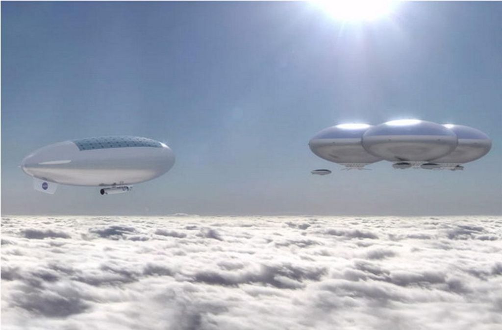 So stellt sich die Nasa die riesigen Luftschiffe vor, die in der Atmosphäre der Venus als mobile Station für Astronauten kreisen sollen.