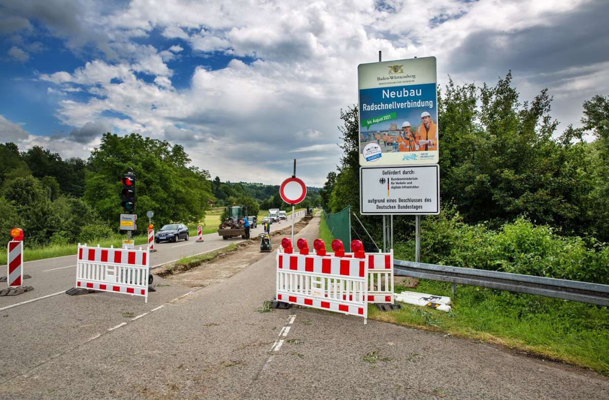 Bei Reichenbach entsteht ein 1,3 Kilometer langer Testabschnitt für den Radschnellweg von Ebersbach nach Stuttgart.