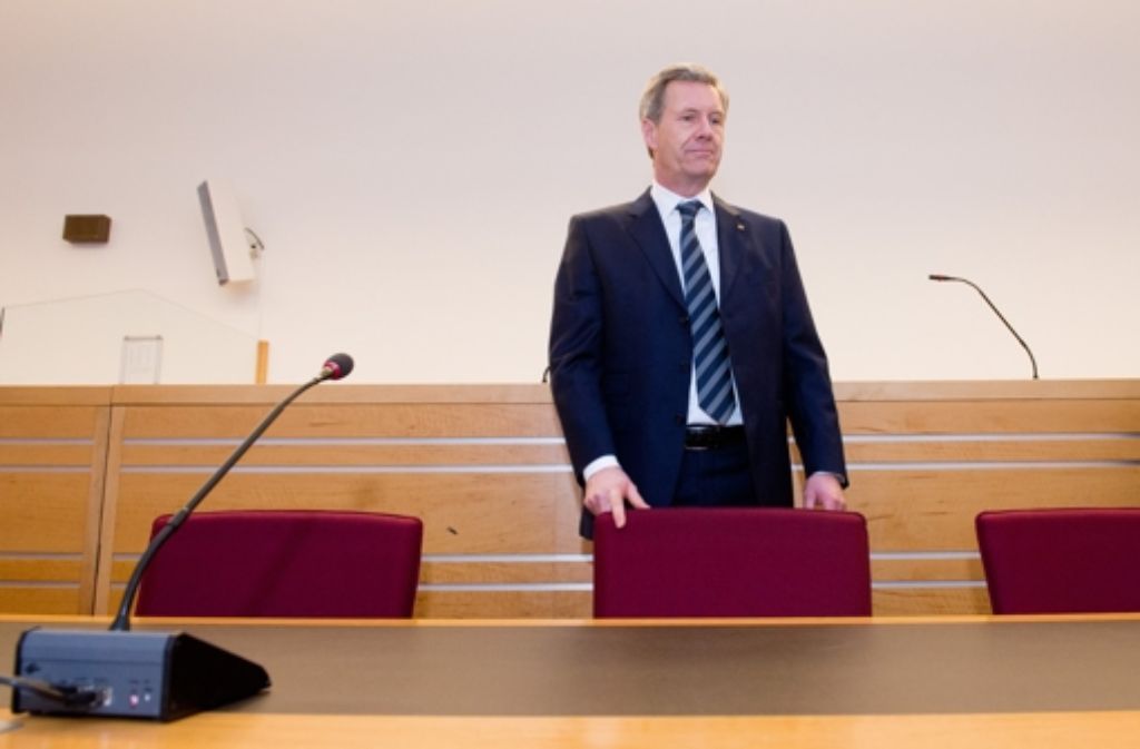 Ex-Bundespräsident Christian Wulff im Gerichtssaal Foto: dpa