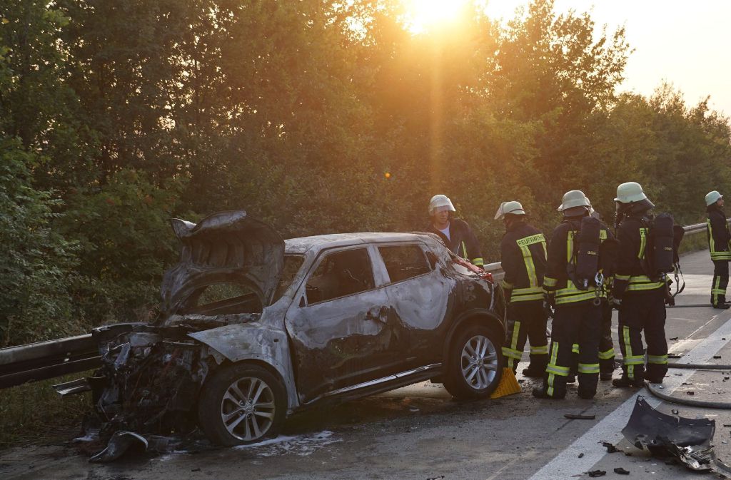 Der Unfall ereignete sich am Donnerstagabend auf der A8 bei Aichelberg.