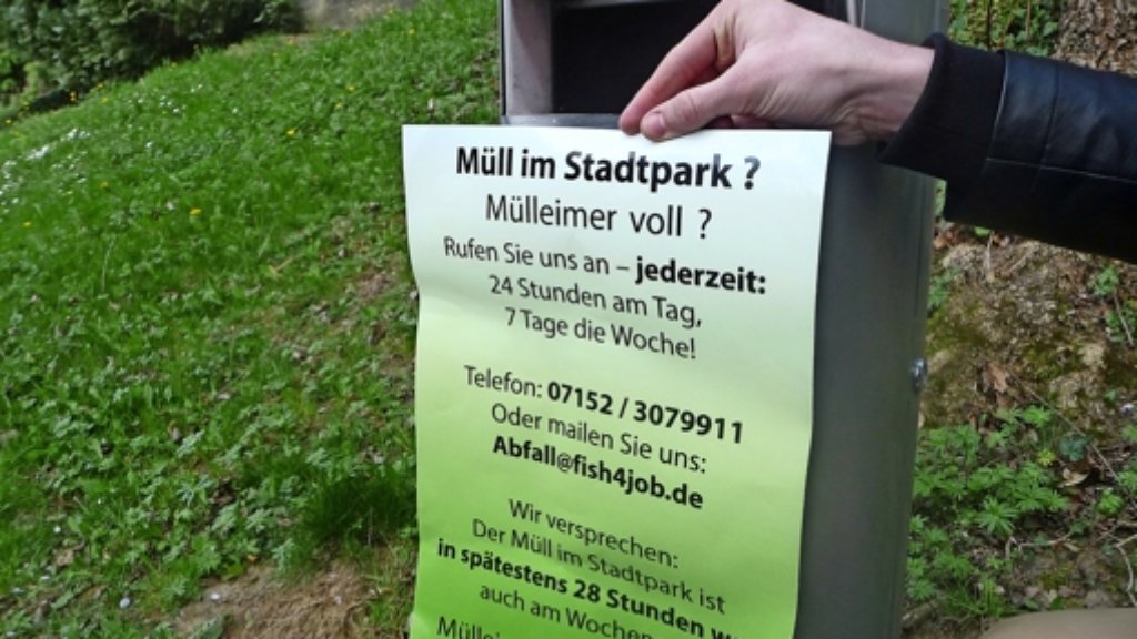 Leonberg: Stadtpark: Neue Nummer gegen  Müll-Kummer