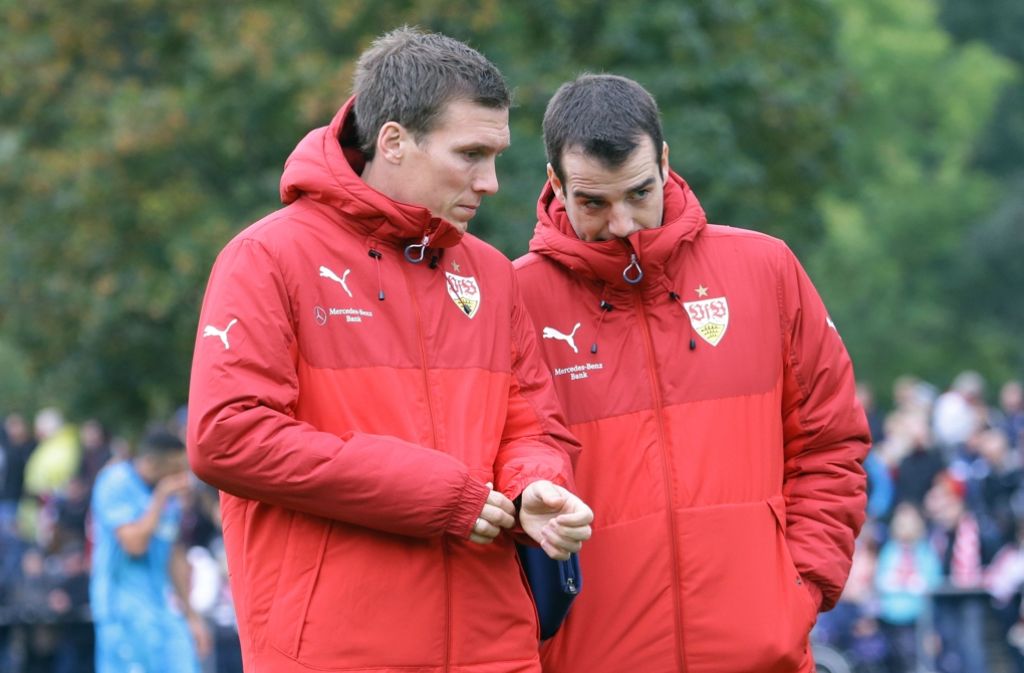 VfB-Coach Hannes Wolf und Co-Trainer Migeul Moreira