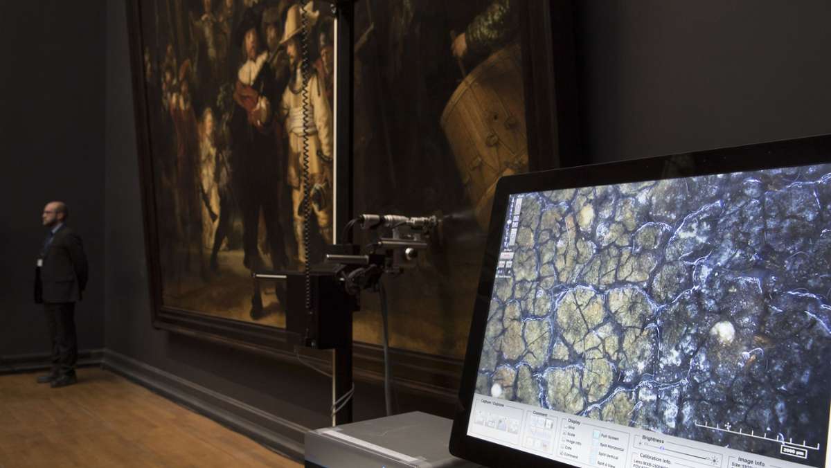  Das Amsterdamer Rijksmuseum hat auf seiner Website das bisher detaillierteste Foto des Meisterwerkes des holländischen Malers Rembrandt van Rijn veröffentlicht. 