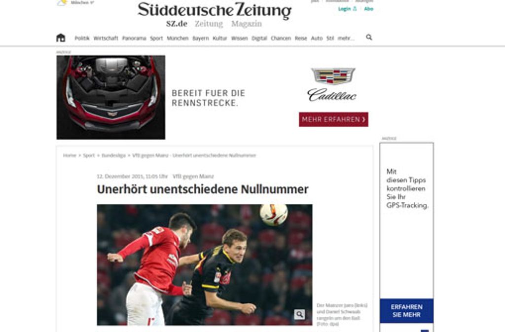 Die Süddeutsche Zeitung fragt sich, was das Unentschieden denn nun für den VfB Stuttgart bedeutet.