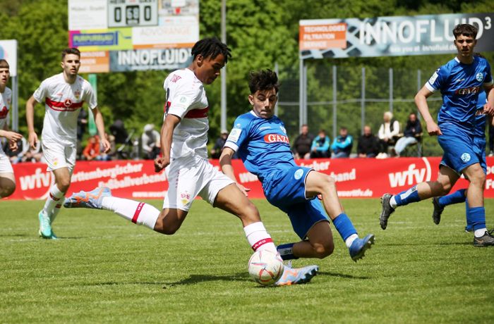 WFV-Pokal-Finale der U17: Eliyah Rau schießt den VfB Stuttgart zum Pokalsieg gegen die Kickers