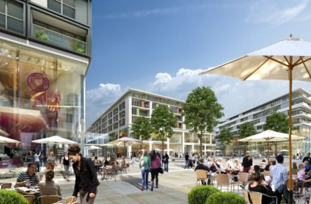 Noch Vision: Dieser Handelskomplex könnten sich gegenüber der neuen Bibliothek auf dem A1-Areal hinter dem Hauptbahnhof entwickeln