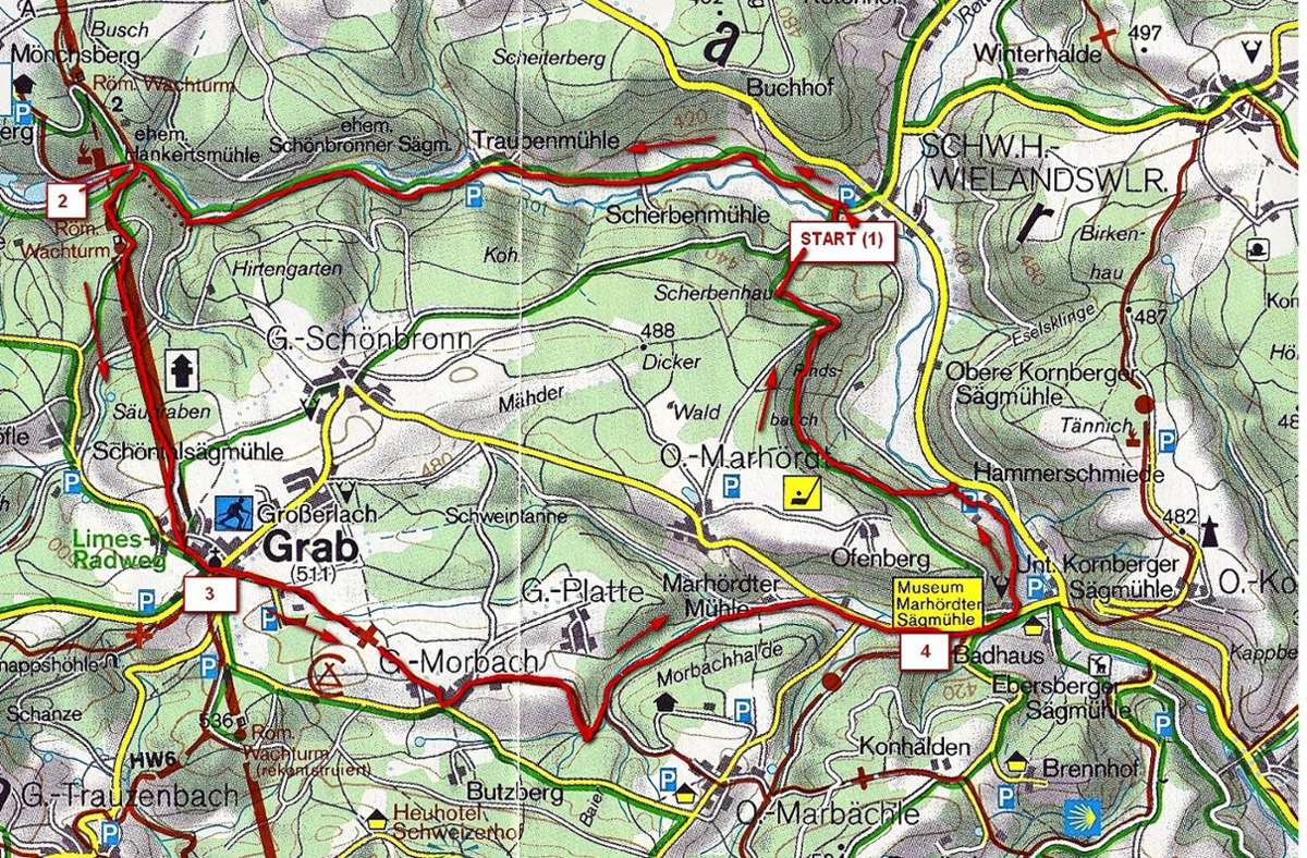 Hier geht’s lang: Karte: Wandern rund um Wielandsweiler.
