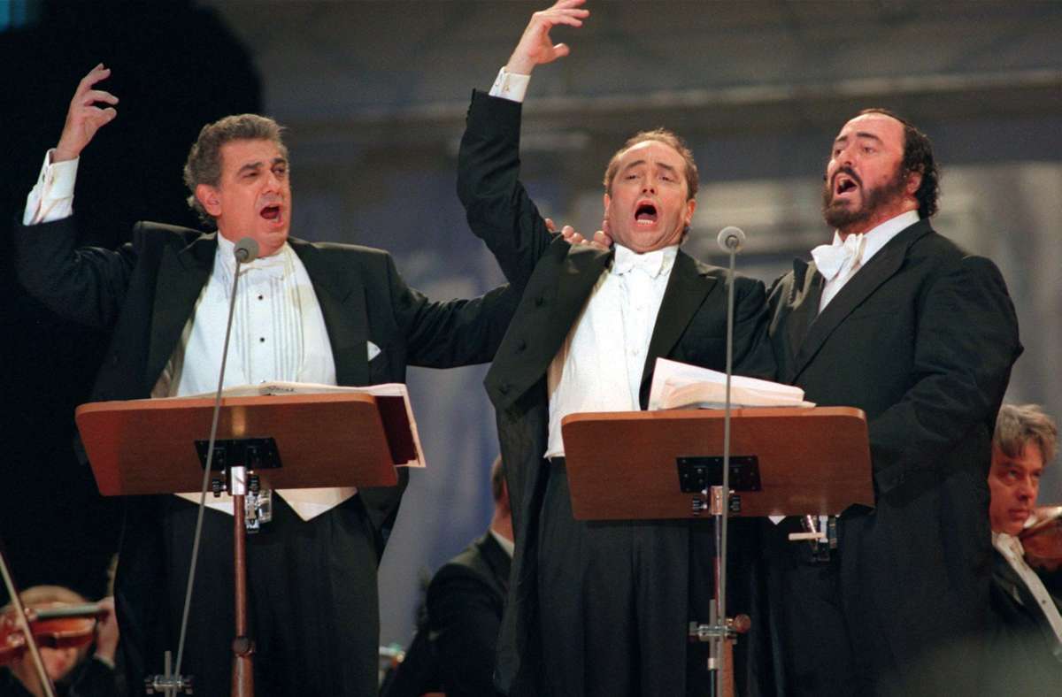 Legendär: die drei Tenöre (Plácido Domingo, José Carreras, Luciano Pavarotti, v. l. n. r.)